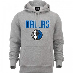 Sweat à Capuche NBA Dallas Mavericks New Era Team logo Gris pour Homme