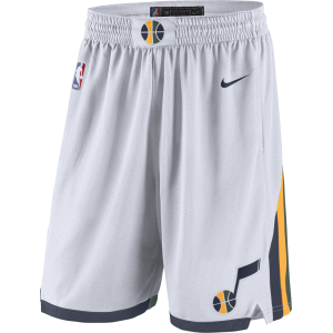 MensApparelShorts Nike Association Swingman Shorts Utah Jazz White