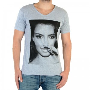 Tee Shirt Eleven Paris Kimmy M Kim Kardashian Gris Chiné