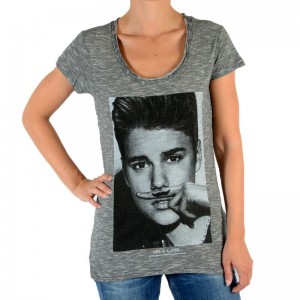 Tee Shirt Eleven Paris Bieber W Justin Bieber Gris Coton Vintage