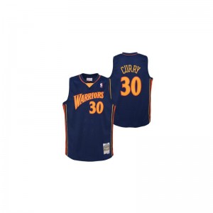 Maillot NBA Stephen Curry Golden State Warriors 2009 Mitchell & ness Hardwood Classic Bleu marine Pour enfant