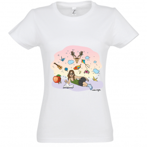 Women's White Marie Crayon T-shirt "In My dreams"