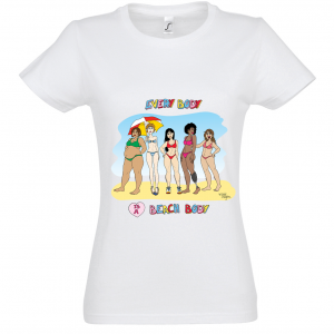 Women's White Marie Crayon T-shirt "Beach Body"