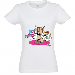 T-shirt Femme Blanc Marie Crayon "Not Perfect... So what ?"