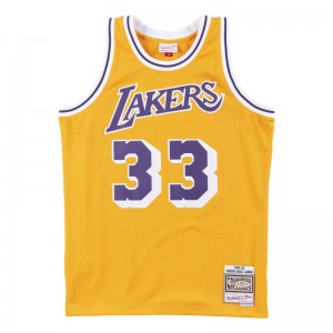 Maillot NBA Kareem Abdul-Jabbar Los Angeles Lakers 1984-85 Mitchell & ness Hardwood Classics Jaune