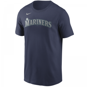 T-Shirt MLB Seattle Mariners Nike Wordmark Bleu marine pour Homme