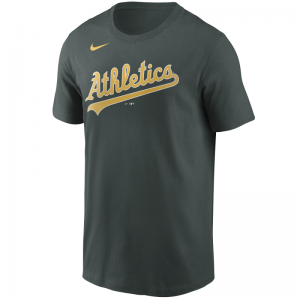 T-Shirt MLB Oakland Athletics Nike Wordmark Vert pour Homme