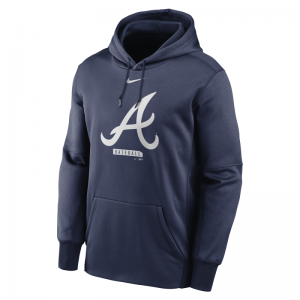 Sweat à capuche MLB Atlanta Braves Nike Logo Therma Performance Bleu marine