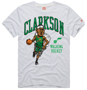 Jordan Clarkson Homage Walking Bucket Nickname Tee White Earned 