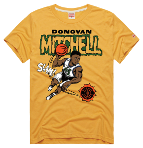 Donovan Mitchell Homage Super Hero Comic Tee Gold Primary 