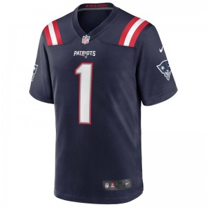 Maillot NFL Cam Newton New England Patriots Nike Game Team colour bleu marine