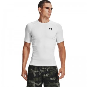 T-shirt de compression à manche courte Under Armour HeatGear Blanc pour homme