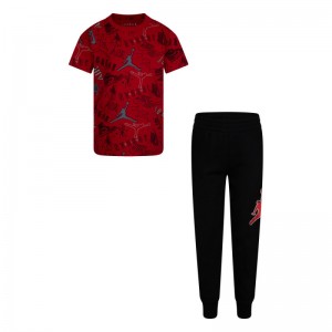 Ensemble T-shirt et pantalon Jordan All over Rouge Pour Enfant