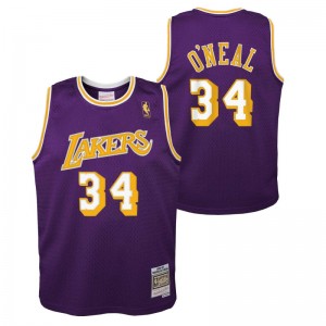Maillot NBA Shaquille O'neal Los Angeles Lakers 1996-97 Mitchell & ness Hardwood Classic Violet Pour enfant