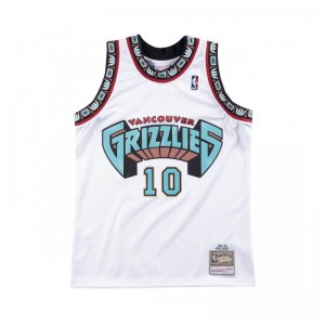 Maillot NBA Mike Bibby Vancouver Grizzlies 1998-99 Mitchell & ness Hardwood Classic Blanc