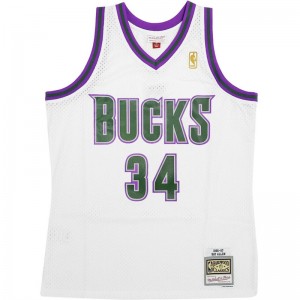 Maillot NBA Ray Allen Millwaukee Bucks 1996-97 Mitchell & ness Hardwood Classic blanc