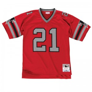 Maillot NFL Deion Sanders Atlanta Falcons 1989 Mitchell & Ness Legacy Retro Rouge pour Homme