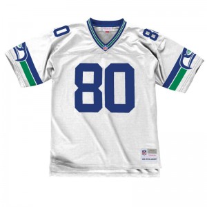 Maillot NFL Steve Largent Seattle Seahawks 1985 Mitchell & Ness Legacy Retro Blanc pour Homme