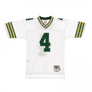 Maillot NFL Brett Favre Greenbay Packers 1996 Mitchell & Ness Legacy Retro Blanc pour Homme