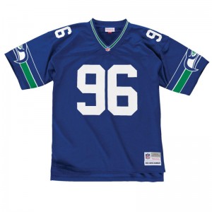 Maillot NFL Cortez Kennedy Seattle Seahawks 1993 Mitchell & Ness Legacy Retro Bleu pour Homme