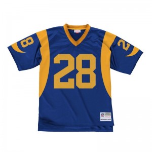 Maillot NFL Marshall Faulk St. Louis Rams 1999 Mitchell & Ness Legacy Retro Bleu pour Homme