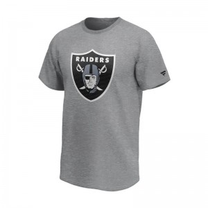 T-shirt NFL Las Vegas Raiders Fanatics Mid Essentials Crest Gris pour homme