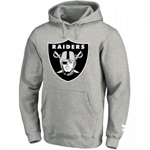 Sweat à capuche NFL Las Vegas Raiders Fanatics Mid Essentials Crest Gris