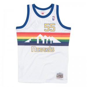 Maillot NBA Dikembe Mutombo Denver Nuggets 1991-92 Mitchell & ness Hardwood Classic Swingman Blanc