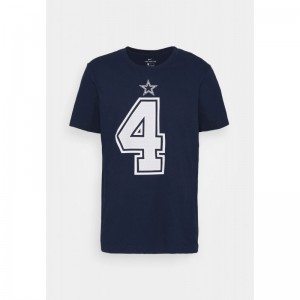 T-shirt NFL Dak Prescott Dallas Cowboys Nike Name & number Bleu Marine pour homme