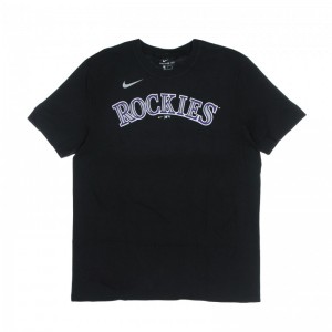 T-Shirt MLB Colorado Rockies Nike Wordmark Noir pour Homme
