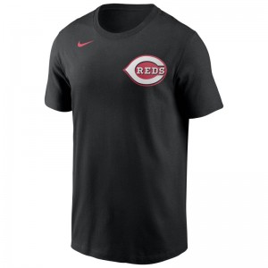 T-Shirt MLB Cincinnati Reds Nike Wordmark Noir pour Homme