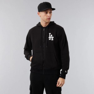 Sweat à Capuche zippé MLB Los Angeles Dodgers New Era Essential Noir