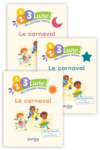 1, 2, 3, Lune! - premières lectures - Le Carnaval (pack 1 album soleil+1 album étoile+1 album lune)