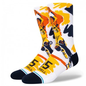 Chaussettes NBA Stance Paint Mitchell Blanc